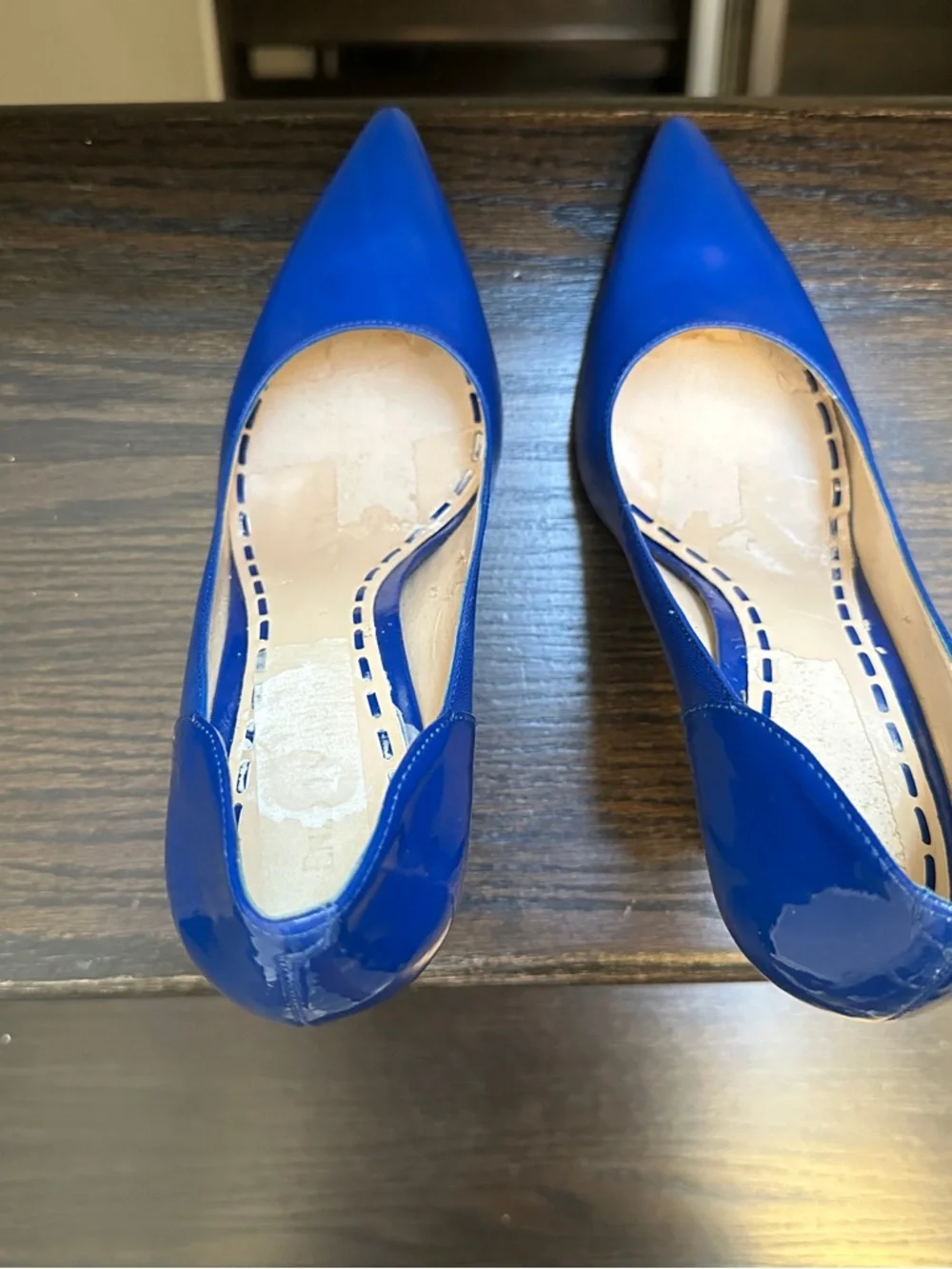 Guess Royal Blue Patent Pointed Toe Pumps - Picture 1 of 5